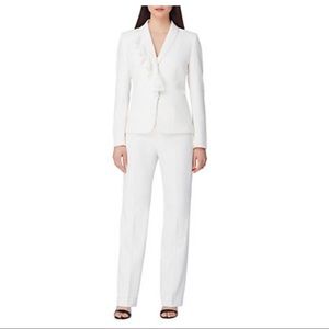 Tahari ASL Ruffle Shawl Collar Pant Suit, Size 22W